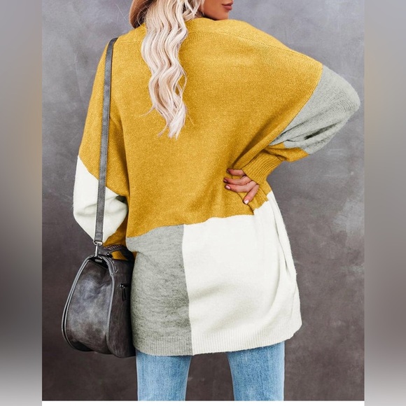 NWOT ~ WOMEN OPEN FRONT CARDIGAN BOHO COLOR BLOCK - Picture 3 of 5